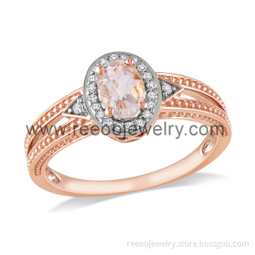 925 Sterling Silver Jewelry Rose Gold Plated Ring